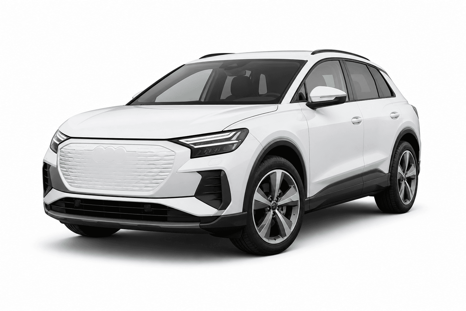 2025 Audi Q6 e-tron in Ice Cap White — lease deal