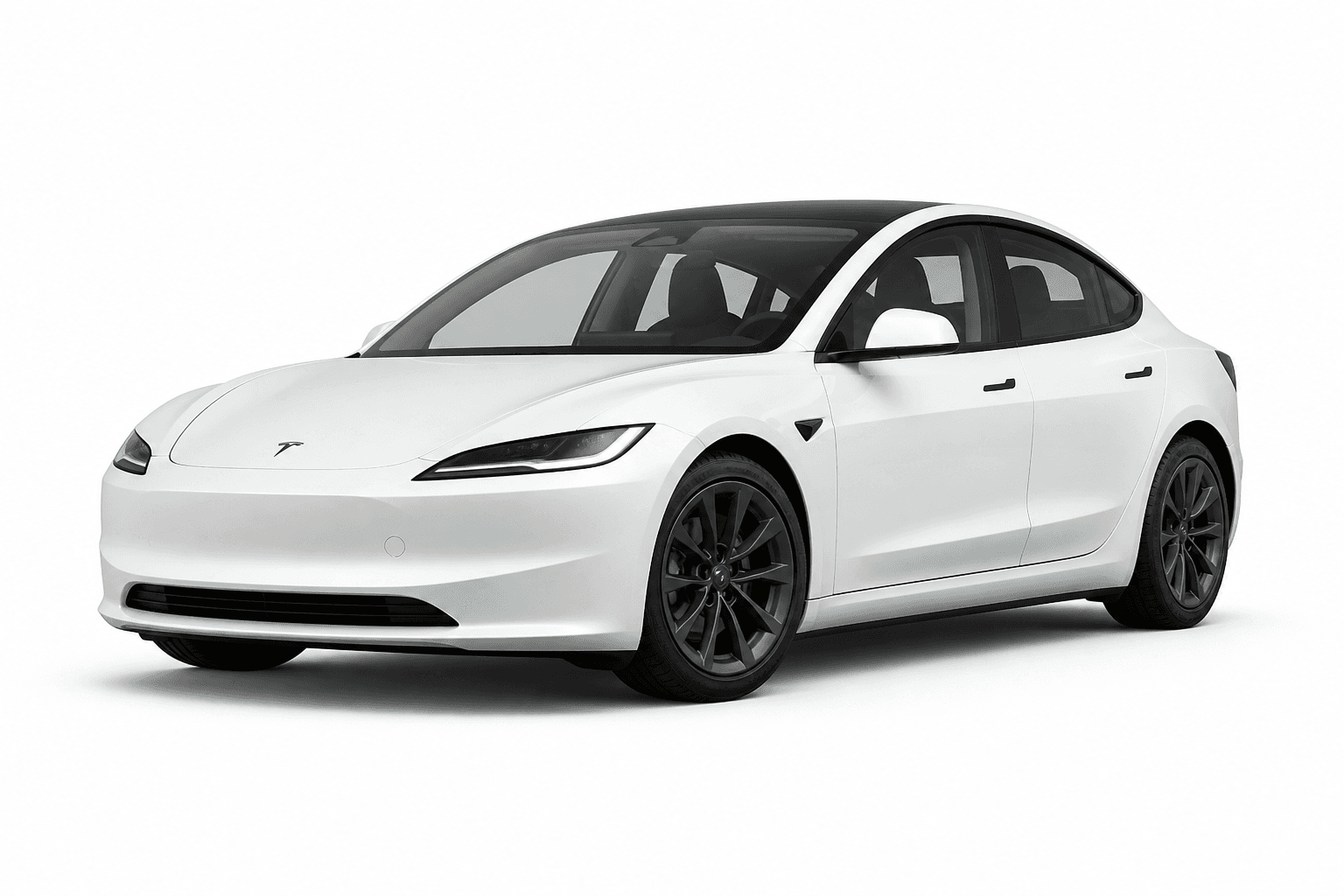 2025 Tesla Model 3 in Ice Cap White — lease deal