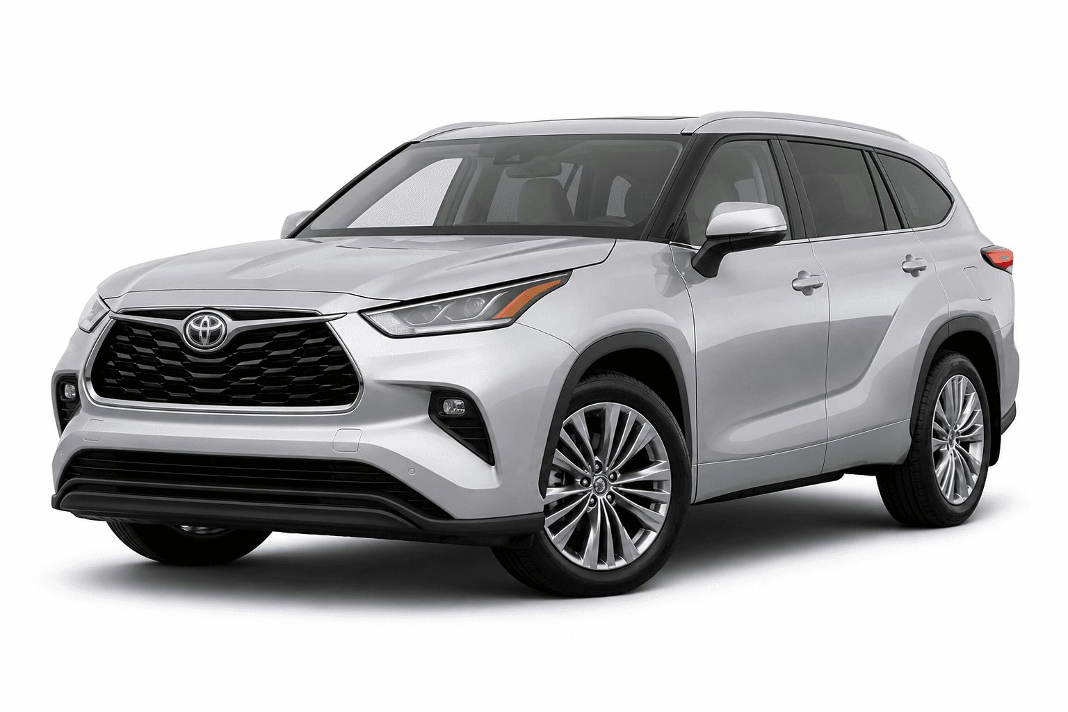 2025 Toyota Highlander Hybrid in Platinum Silver — lease deal
