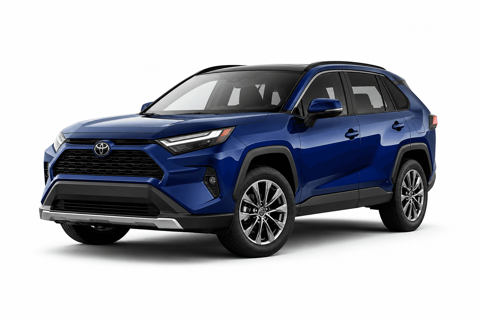 2026 Toyota RAV4 Hybrid in Deep Blue Pearl — lease deal